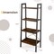 4-Tier Ladder Bookshelf with Metal Frame Modern Industrial Storage Rack for Small Spaces